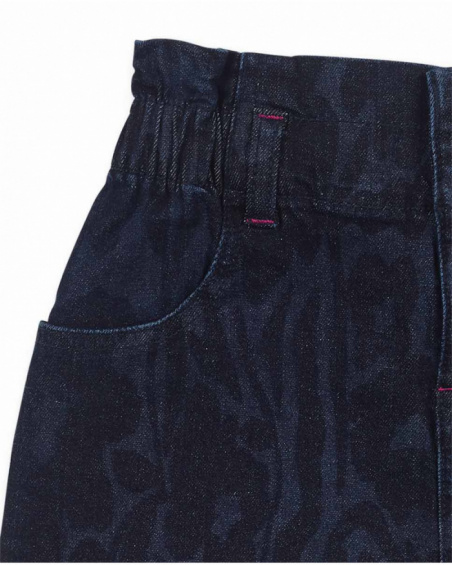 Jupe en jean Wild Flower bleu pour fille Jupe en jean Wild Flower bleu pour fille