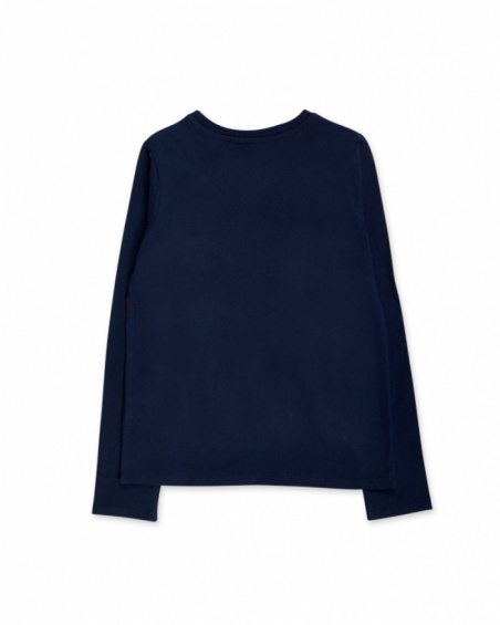 T-shirt bleu en maille pour fille Wild Flower T-shirt bleu en maille pour fille Wild Flower