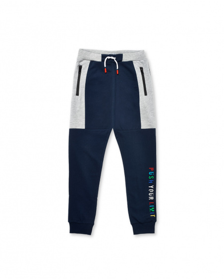 Pantalón largo punto azul marino niño Your game