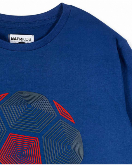 T-shirt en tricot bleu pour enfant Another Challenge