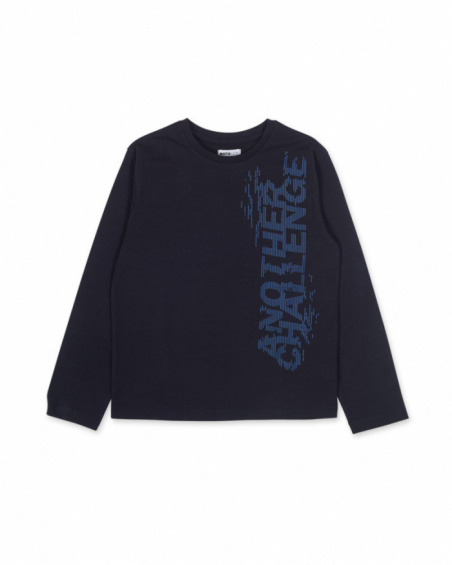 T-shirt en tricot bleu enfant Another Challenge