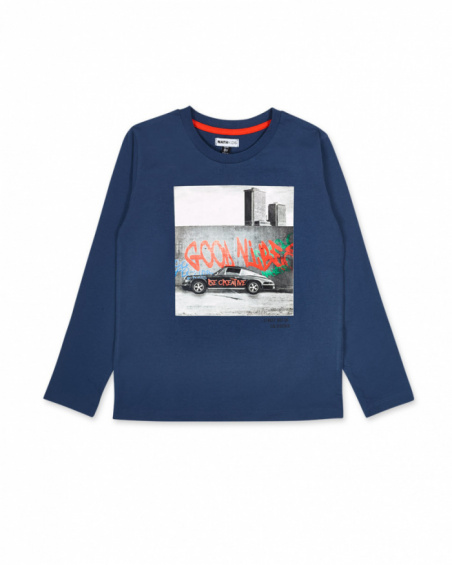 T-shirt en tricot bleu enfant Creative Minds