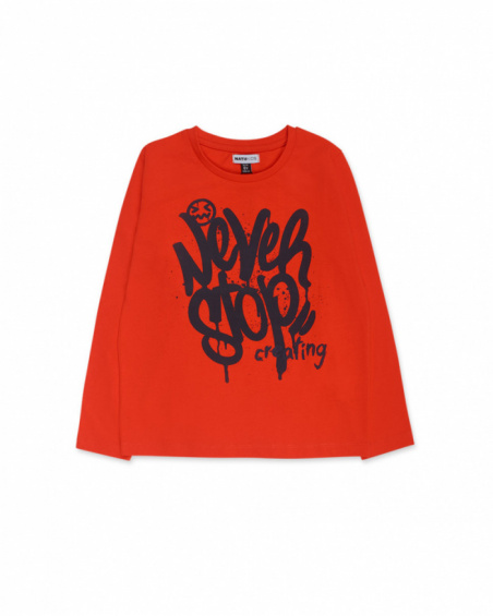 T-shirt en tricot orange pour enfant Creative Minds