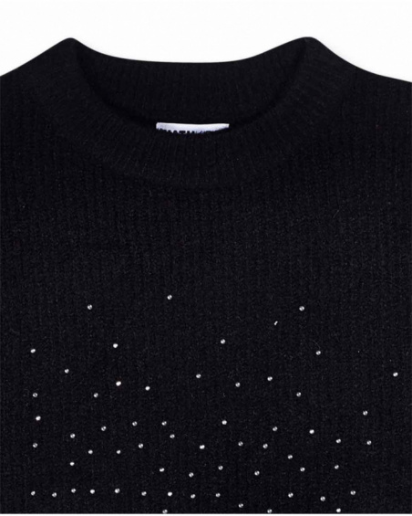 Pull en tricot noir pour fille Dark Romance