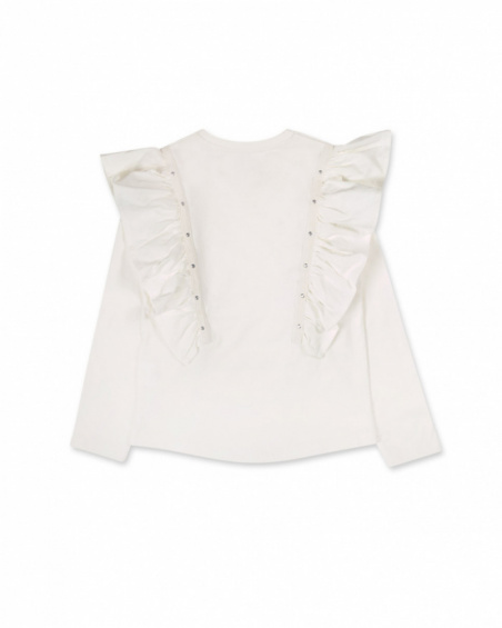 T-shirt en tricot blanc pour fille Dark Romanc