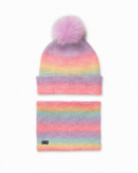 Bonnet et écharpe en tricot rose pour fille Digital Dreamer