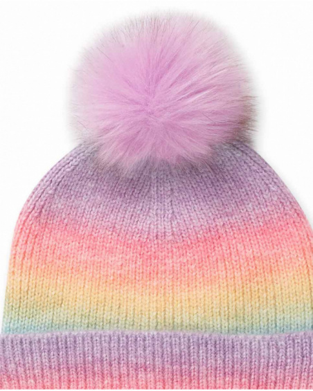 Bonnet et écharpe en tricot rose pour fille Digital Dreamer