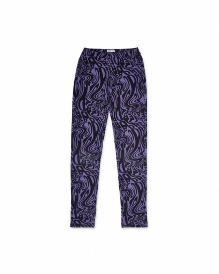 Legging en tricot lilas pour fille Digital Dreamer