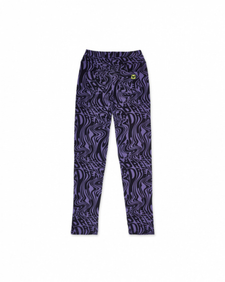 Legging en tricot lilas pour fille Digital Dreamer