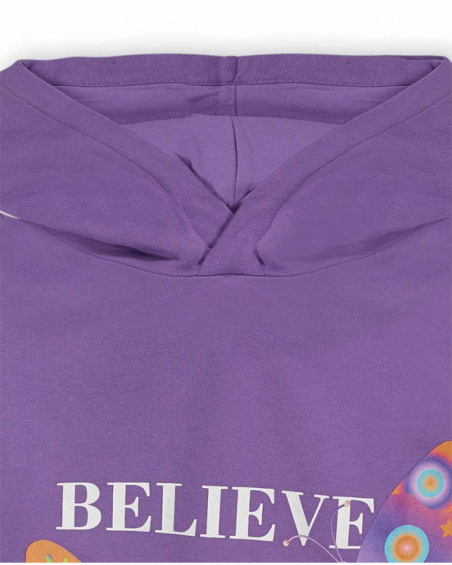 Sweat en tricot lilas pour fille Digital Dreamer