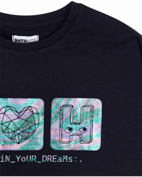 T-shirt en tricot bleu pour fille Digital Dreamer