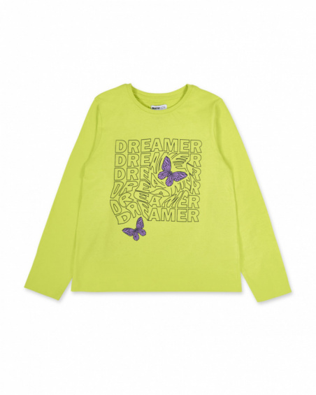 T-shirt en tricot jaune pour fille Digital Dreamer