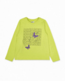 T-shirt en tricot jaune pour fille Digital Dreamer T-shirt en tricot jaune pour fille Digital Dreamer