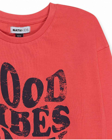 T-shirt en tricot saumon pour fille Funky Mood