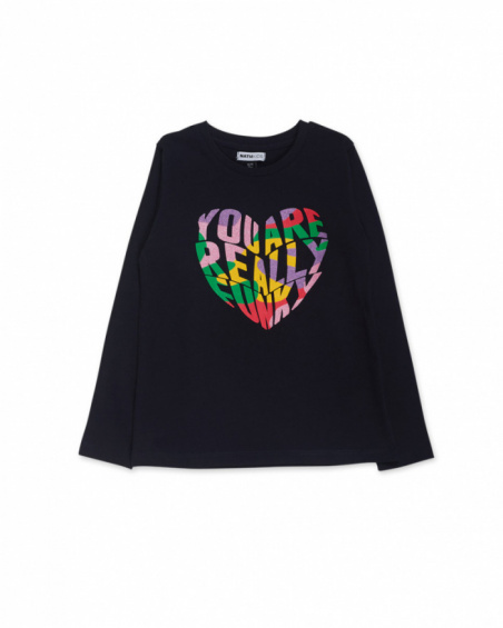 T-shirt en tricot bleu pour fille Funky Mood T-shirt en tricot bleu pour fille Funky Mood
