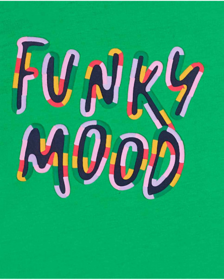 T-shirt long en tricot vert pour fille Funky Mood