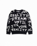 Pull en tricot noir pour garçon Let's Rock Together Pull en tricot noir pour garçon Let's Rock Together