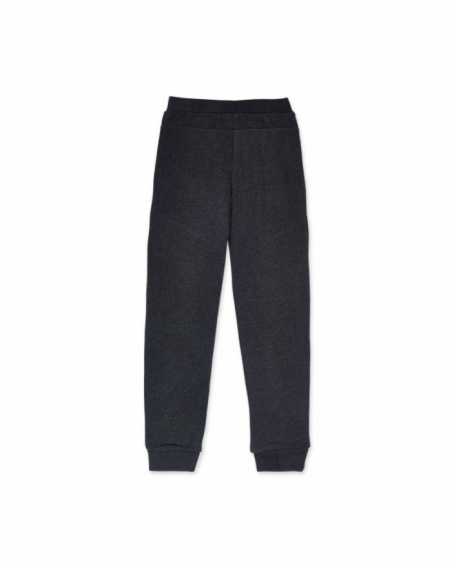 Pantalon en tricot noir pour garçon Let's Rock Together