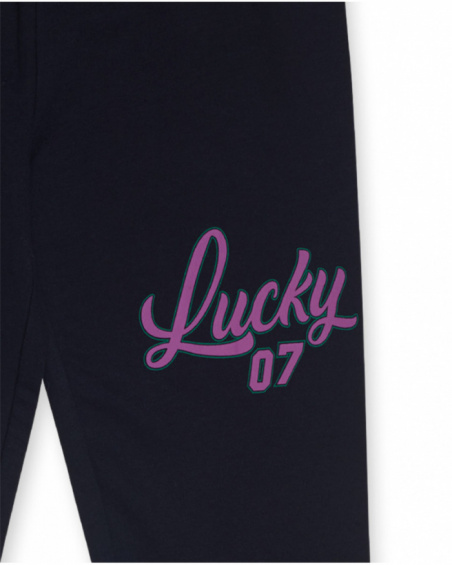 Legging en tricot bleu pour fille Love to Learn Legging en tricot bleu pour fille Love to Learn