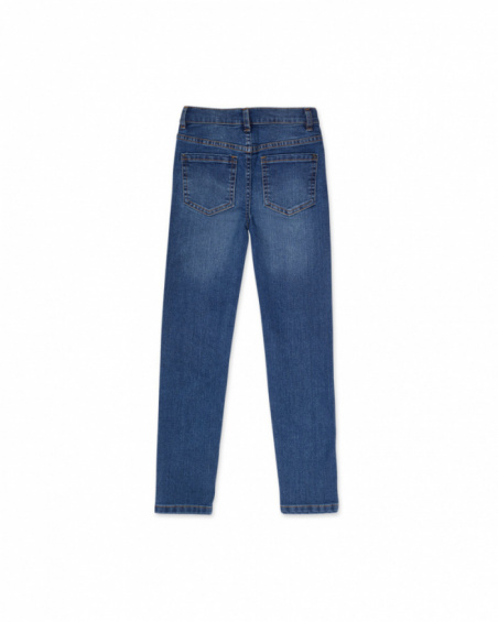 Pantalon plat bleu pour fille Love To Learn