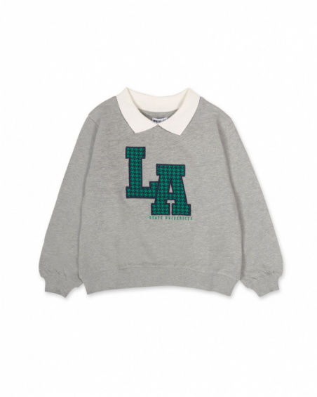 Sweat en tricot gris pour fille Love to Learn