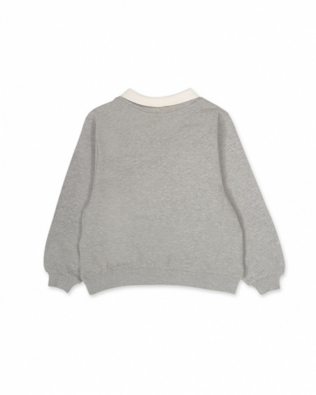 Sweat en tricot gris pour fille Love to Learn