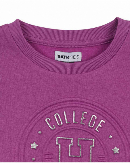 Sweat en tricot lilas pour fille Love to Learn