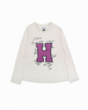 T-shirt fille en tricot blanc Love to Learn T-shirt fille en tricot blanc Love to Learn