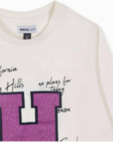 T-shirt fille en tricot blanc Love to Learn T-shirt fille en tricot blanc Love to Learn