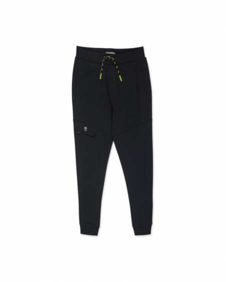 Pantalon en tricot noir garçon New Horizons