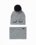 Bonnet et écharpe en tricot gris fille No Rules Bonnet et écharpe en tricot gris fille No Rules