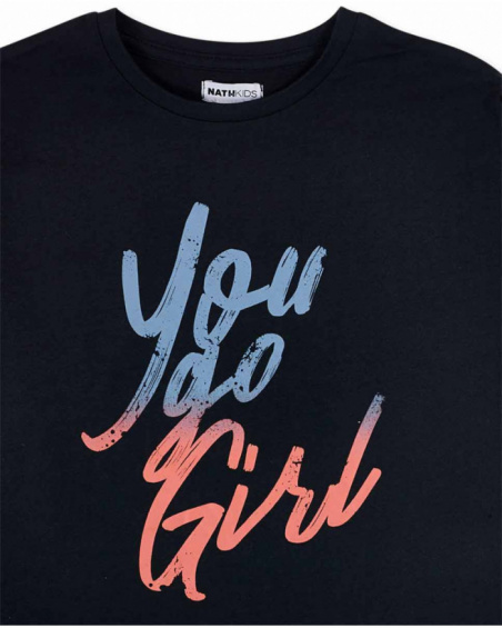 T-shirt en tricot noir fille No Rules T-shirt en tricot noir fille No Rules