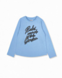 T-shirt en tricot bleu fille No Rules T-shirt en tricot bleu fille No Rules