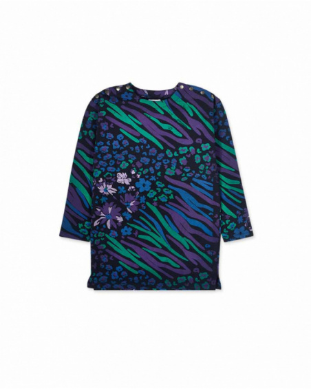 Robe en tricot bleu pour fille Nocturne Robe en tricot bleu pour fille Nocturne