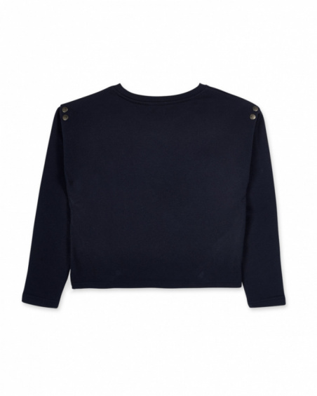 Sweat en tricot bleu fille Nocturne