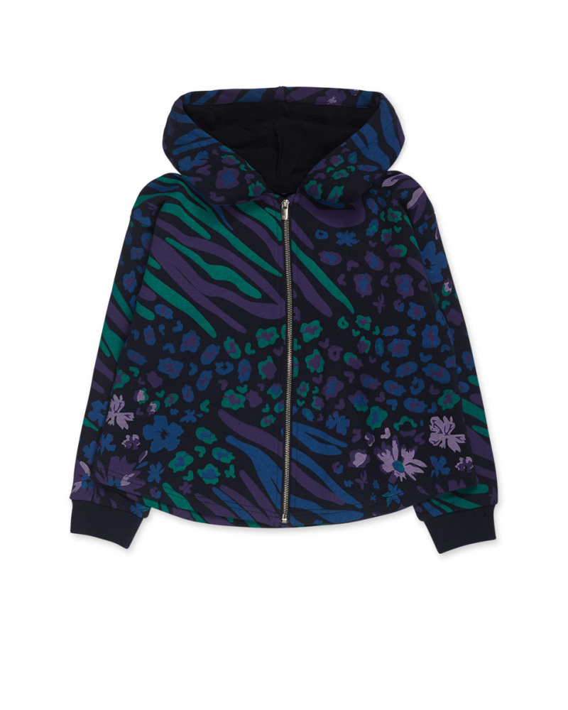 Sweat en tricot imprimé fille Nocturne