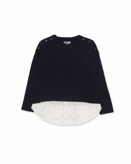 Sweat en tricot bleu pour fille Nocturne
