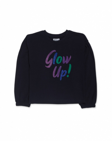 T-shirt en tricot bleu fille Nocturne T-shirt en tricot bleu fille Nocturne