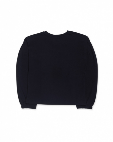 T-shirt en tricot bleu fille Nocturne T-shirt en tricot bleu fille Nocturne