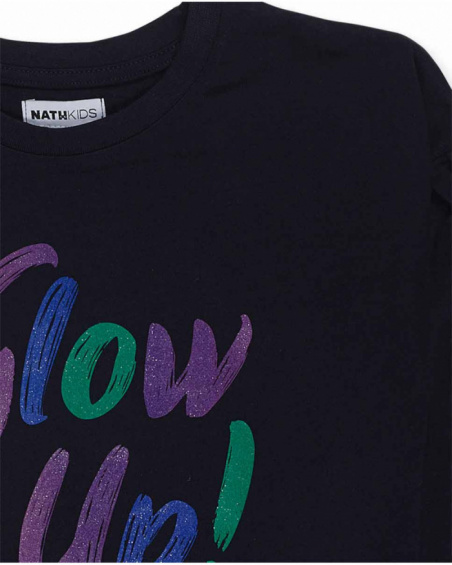 T-shirt en tricot bleu fille Nocturne T-shirt en tricot bleu fille Nocturne