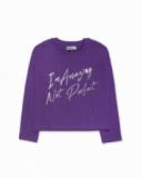T-shirt en tricot lilas fille Nocturne T-shirt en tricot lilas fille Nocturne