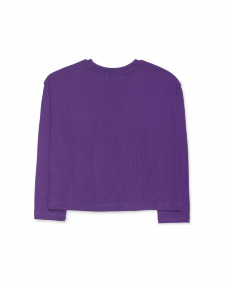 T-shirt en tricot lilas fille Nocturne