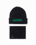 Bonnet et écharpe en tricot noir garçon SK8 Park Bonnet et écharpe en tricot noir garçon SK8 Park