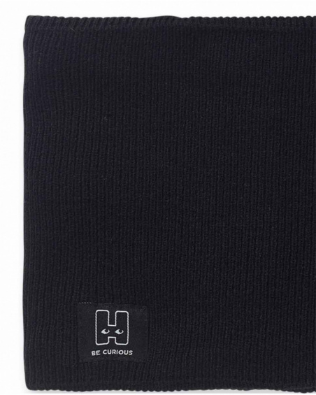 Bonnet et écharpe en tricot noir garçon SK8 Park