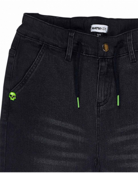 Pantalon plat noir garçon SK8 Park