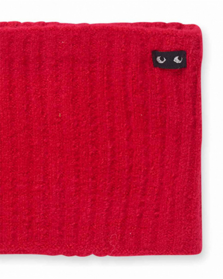 Bonnet et écharpe en tricot rouge fille Starlight