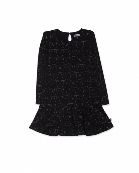 Robe en tricot noir fille Starlight