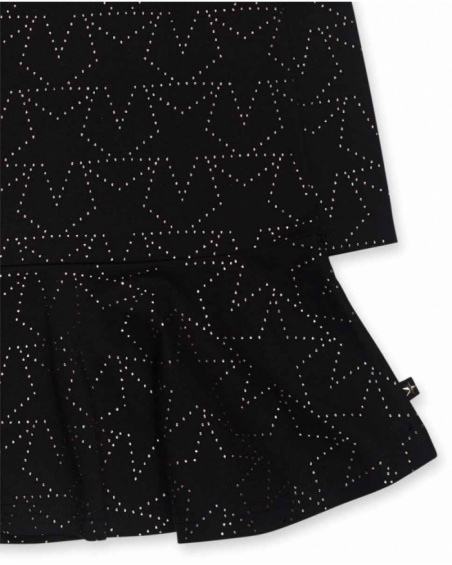 Robe en tricot noir fille Starlight