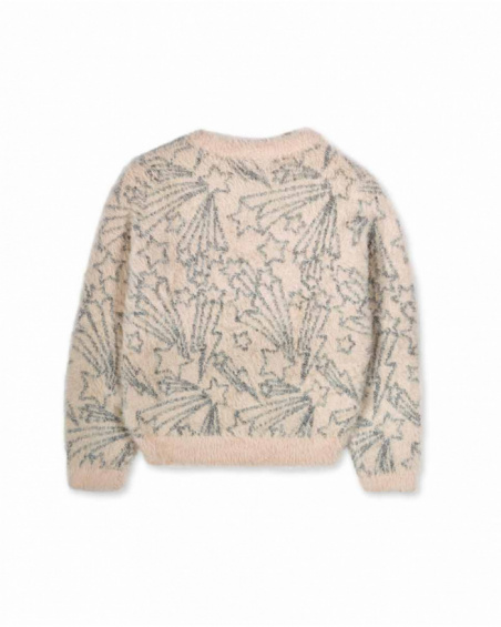 Pull en tricot blanc fille Starlight