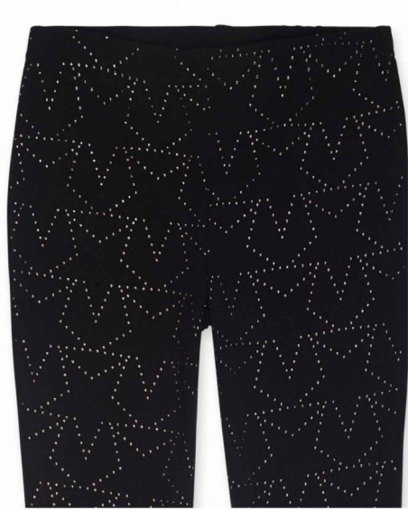 Legging en tricot noir fille Starlight